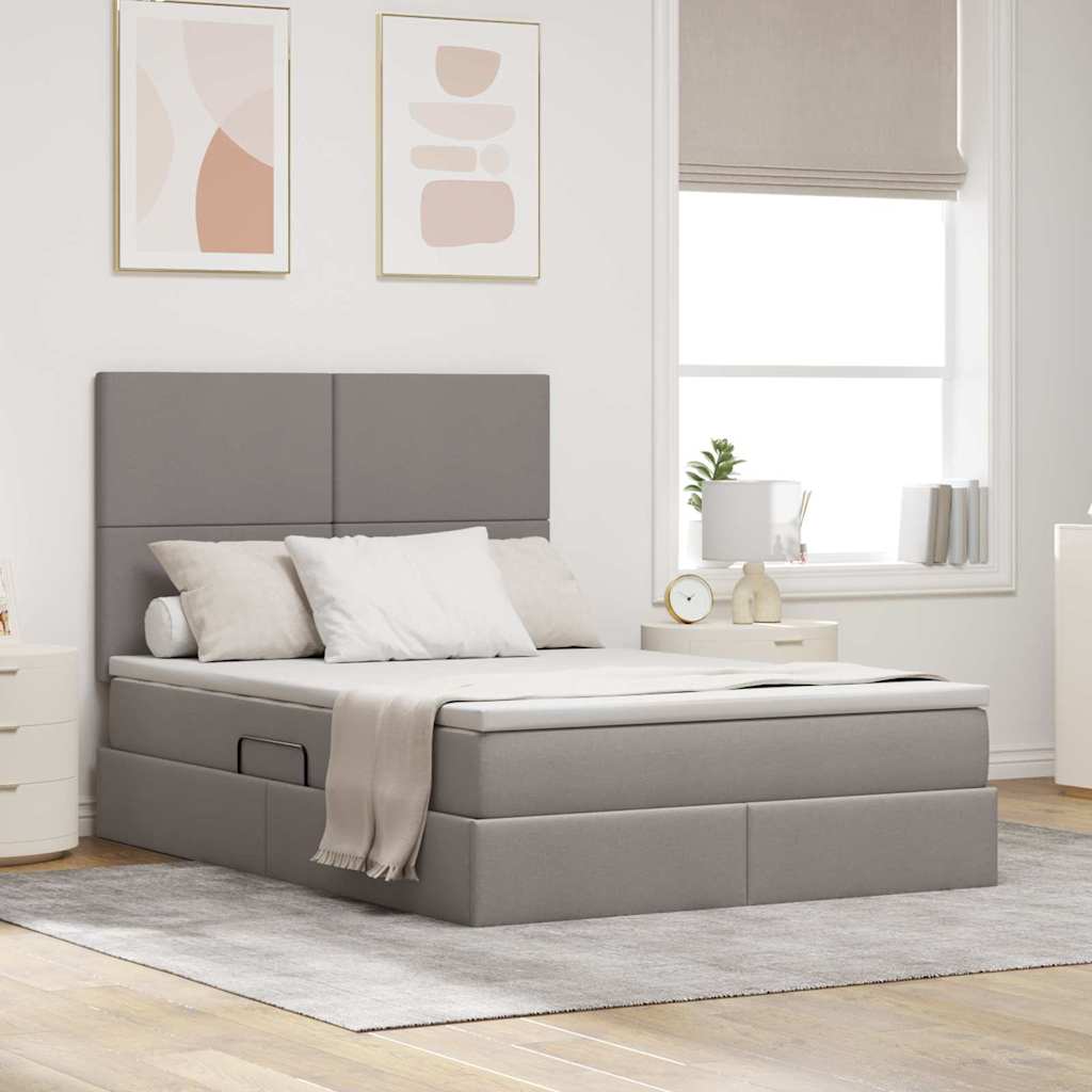 Letto con contenitore LED e materasso Tortora 140 x 200 cm | homemem39