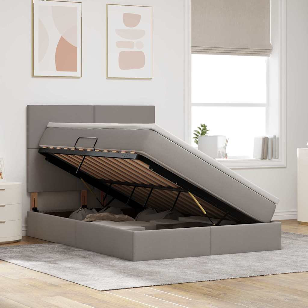Letto con contenitore LED e materasso Tortora 140 x 200 cm | homemem39