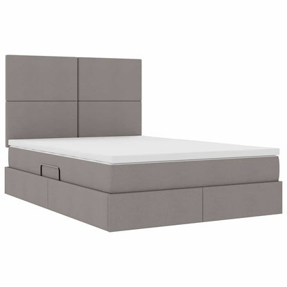 Letto con contenitore LED e materasso Tortora 140 x 200 cm | homemem39