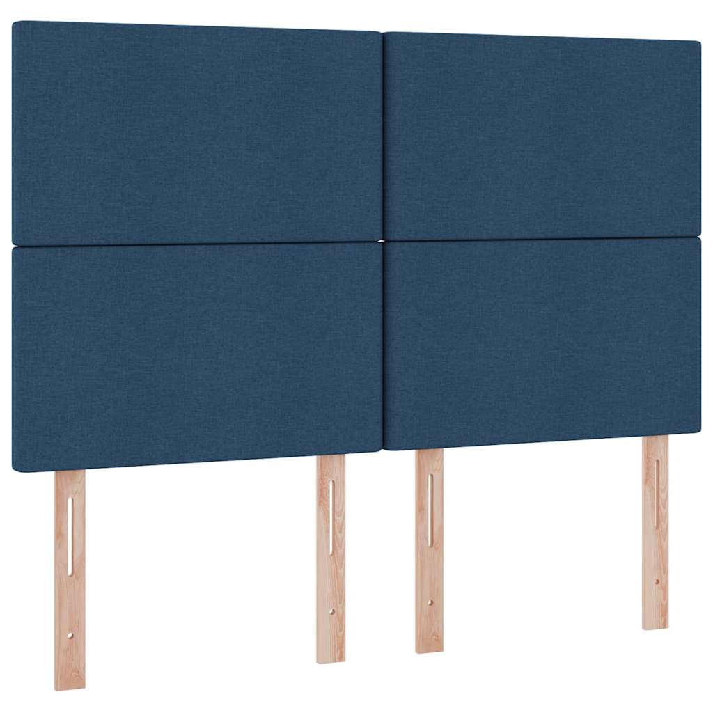 Letto con contenitore LED e materasso Blu 140 x 200 cm Tessuto | homemem39