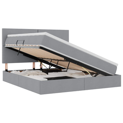 Letto con contenitore e LED Grigio chiaro 180 x 200 cm