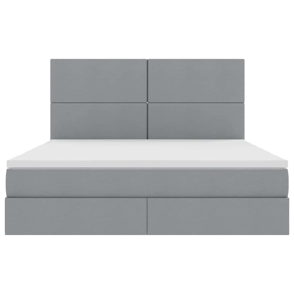 Letto con contenitore e LED Grigio chiaro 180 x 200 cm
