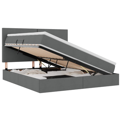 Letto con contenitore e LED Grigio scuro 180 x 200 cm