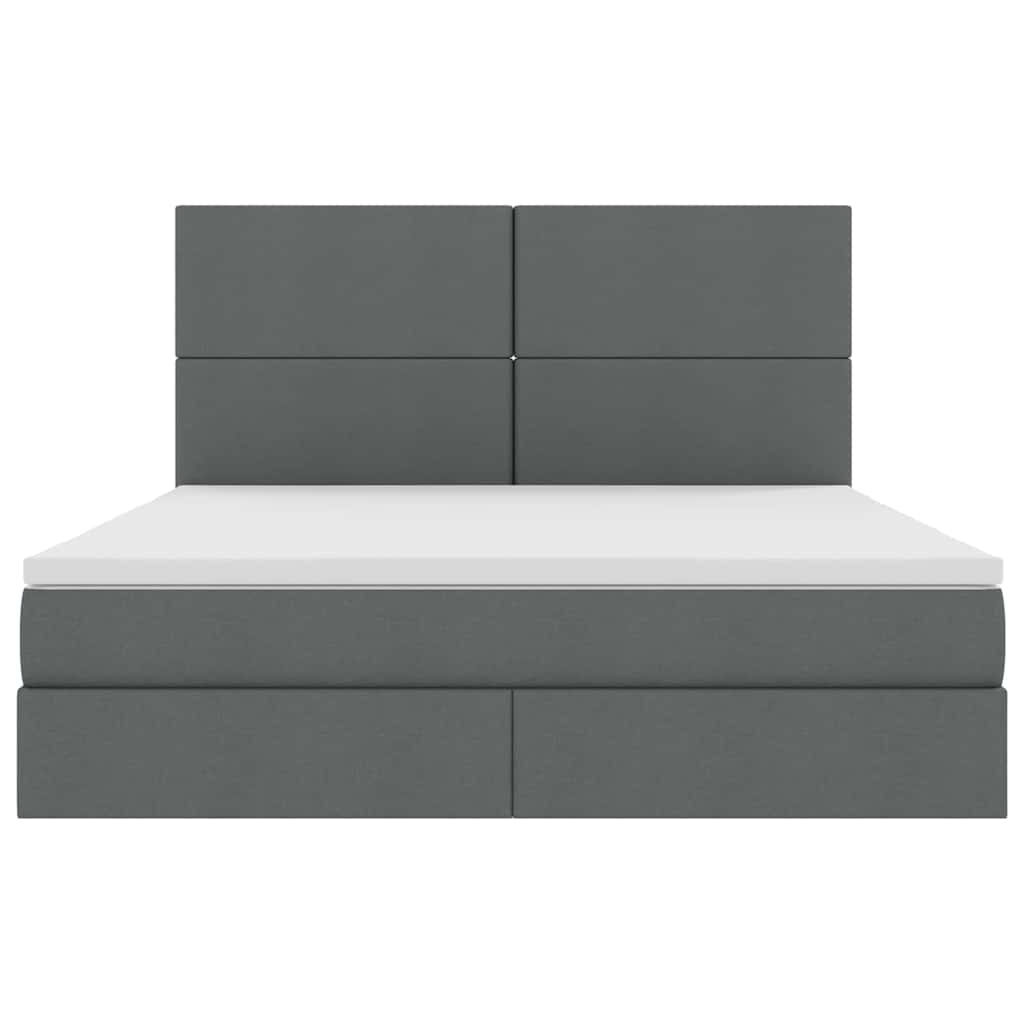 Letto con contenitore e LED Grigio scuro 180 x 200 cm