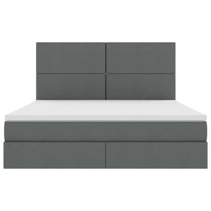 Letto con contenitore e LED Grigio scuro 180 x 200 cm
