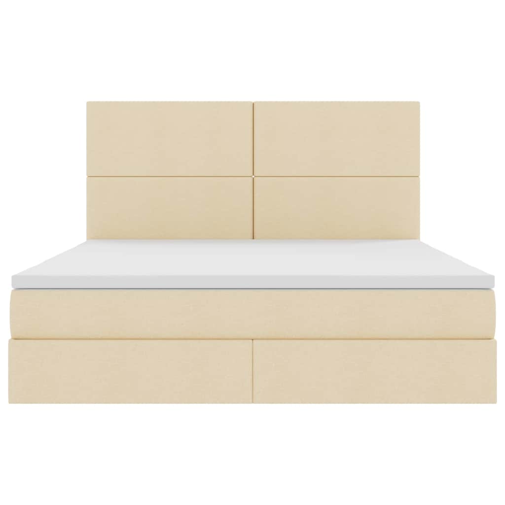 Letto con contenitore e LED Crema 180 x 200 cm Poliestere