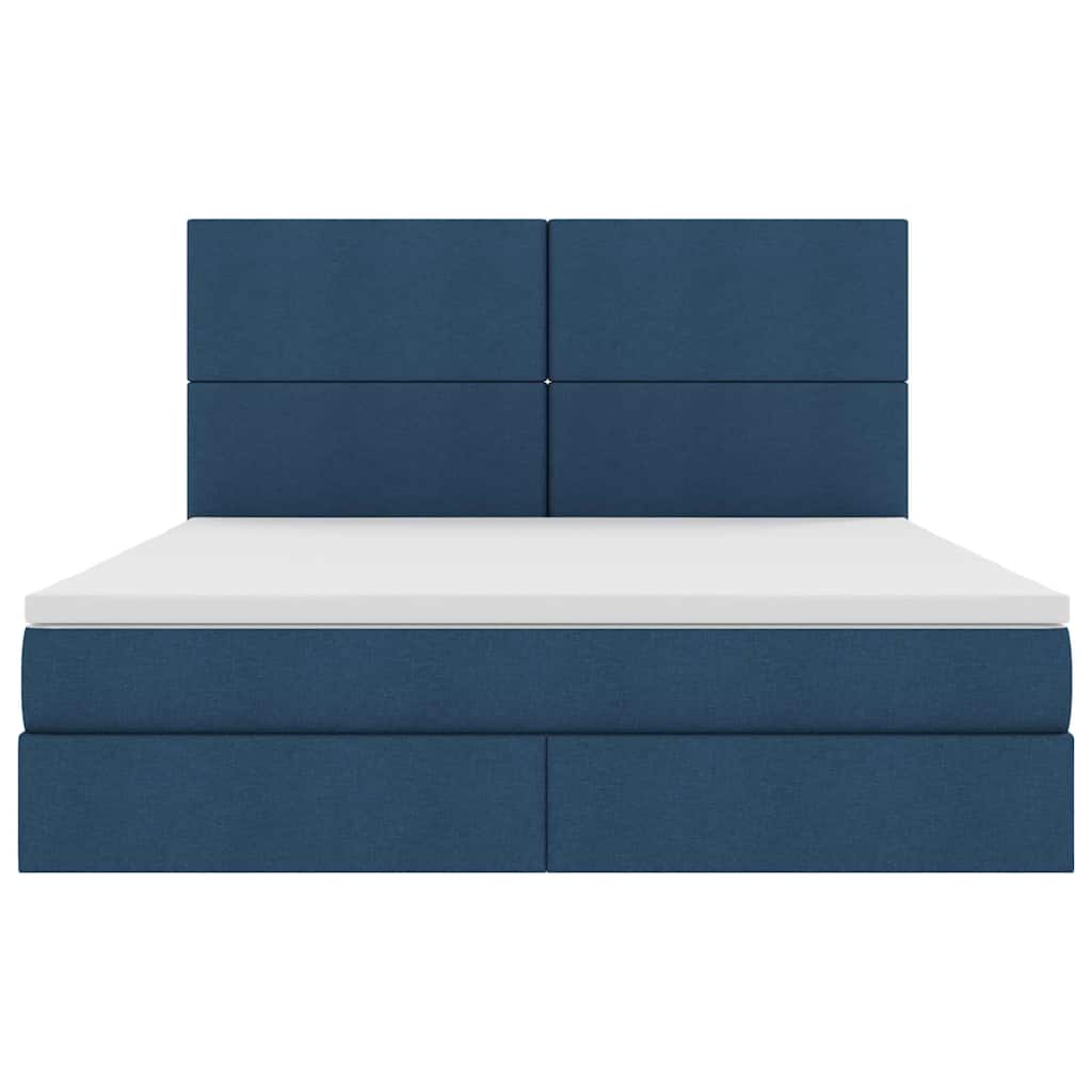 Letto con contenitore LED e materasso Blu 180 x 200 cm Tessuto | homemem39