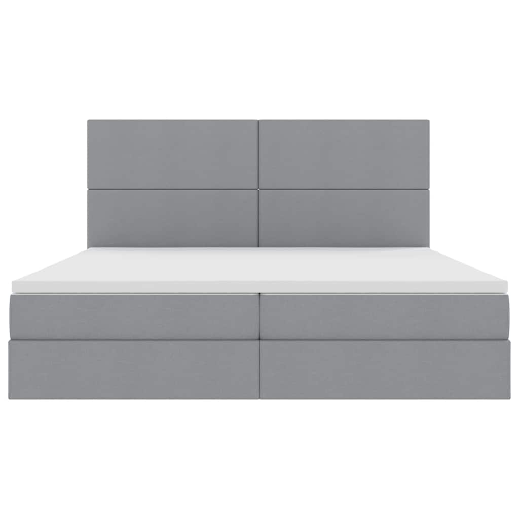 Letto con contenitore e LED Grigio chiaro 200 x 200 cm