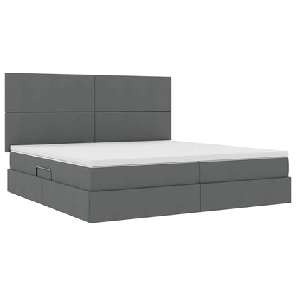 Letto con contenitore e LED Grigio scuro 200 x 200 cm