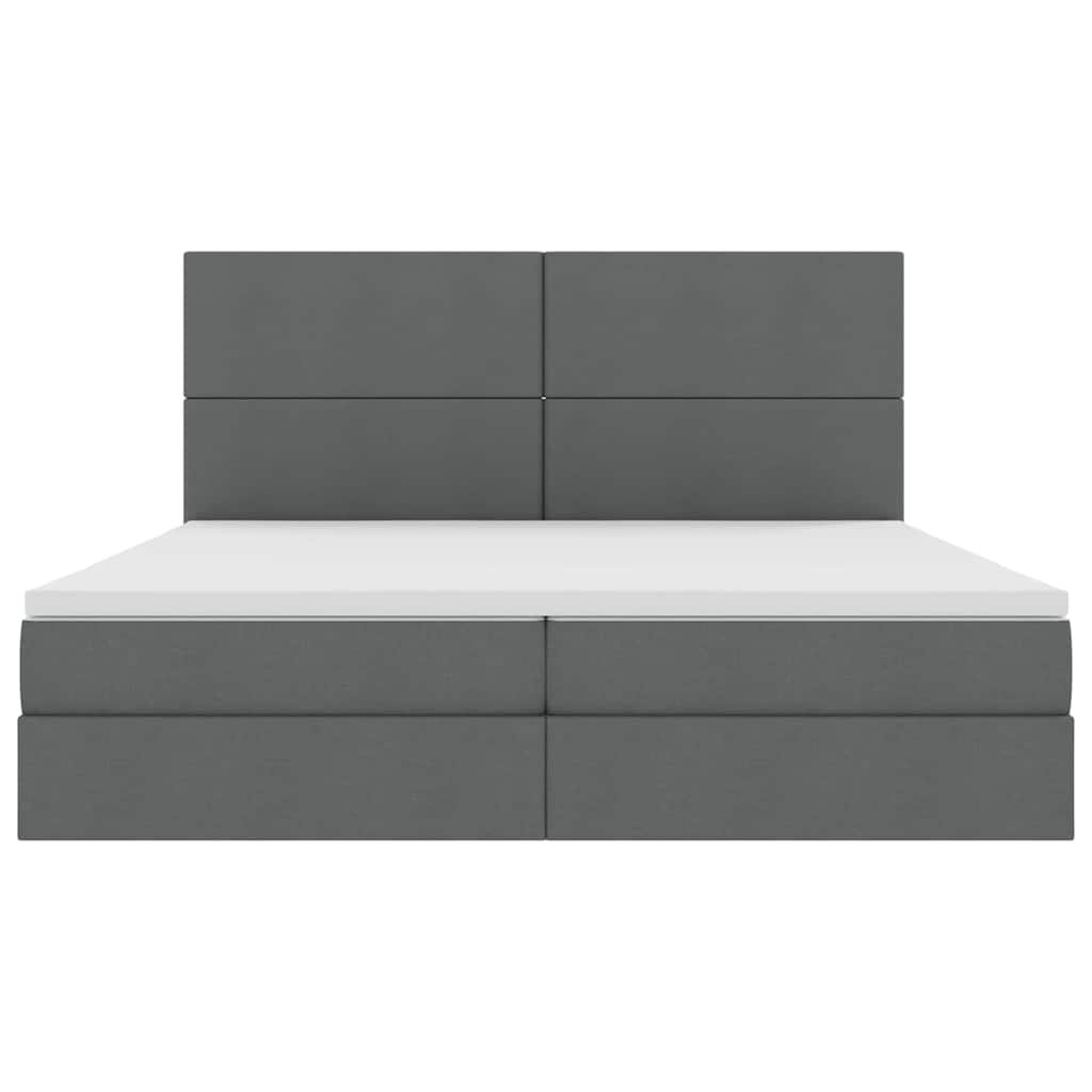 Letto con contenitore LED e materasso Grigio Scuro 200 x 200 cm | homemem39