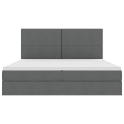 Letto con contenitore e LED Grigio scuro 200 x 200 cm