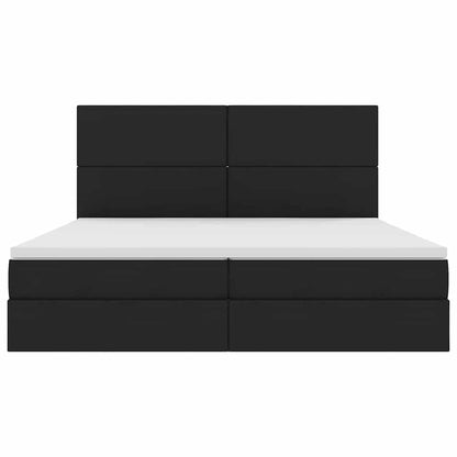 Letto con contenitore e LED Nero 200 x 200 cm Poliestere