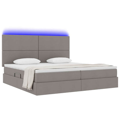 Letto con contenitore LED e materasso Tortora 200 x 200 cm | homemem39