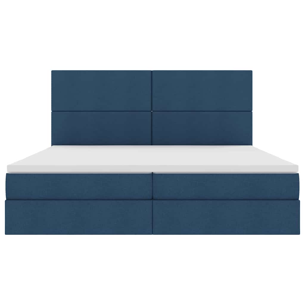 Letto con contenitore LED e materasso Blu 200 x 200 cm Tessuto | homemem39