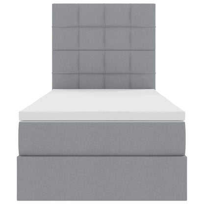 Letto con contenitore LED e materasso Grigio Chiaro 90 x 190 cm | homemem39