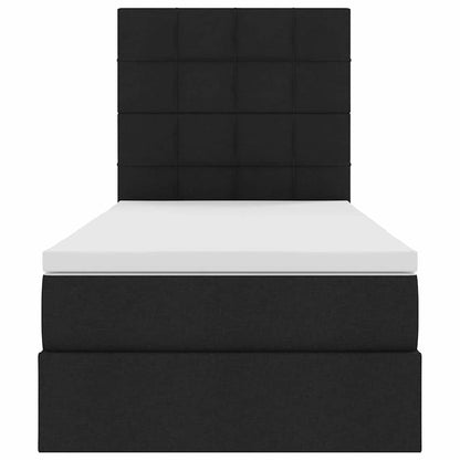Letto con contenitore LED e materasso Nero 90 x 200 cm Tessuto | homemem39