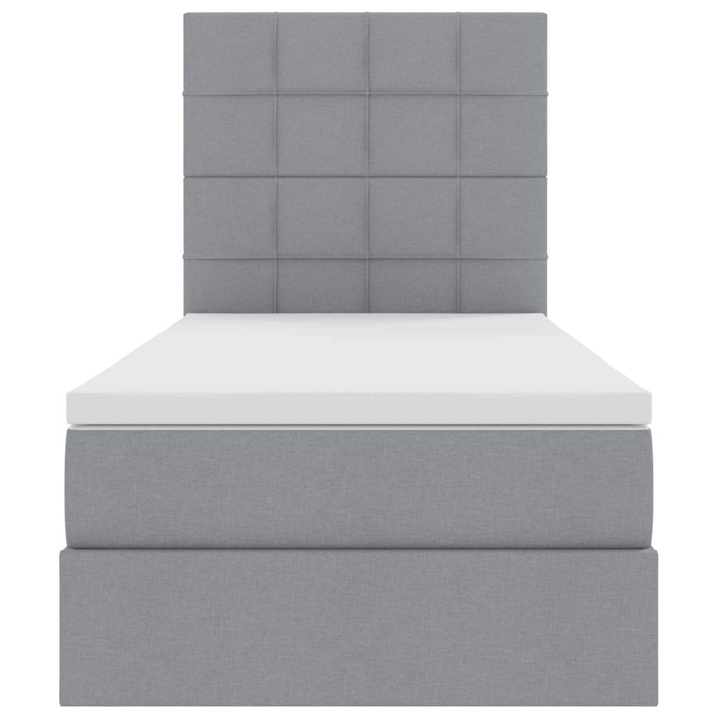 Letto con contenitore LED e materasso Grigio Chiaro | homemem39