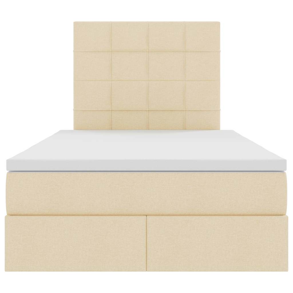 Letto con contenitore LED e materasso Crema 120 x 190 cm | homemem39