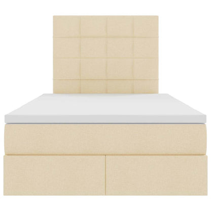 Letto con contenitore LED e materasso Crema 120 x 190 cm | homemem39