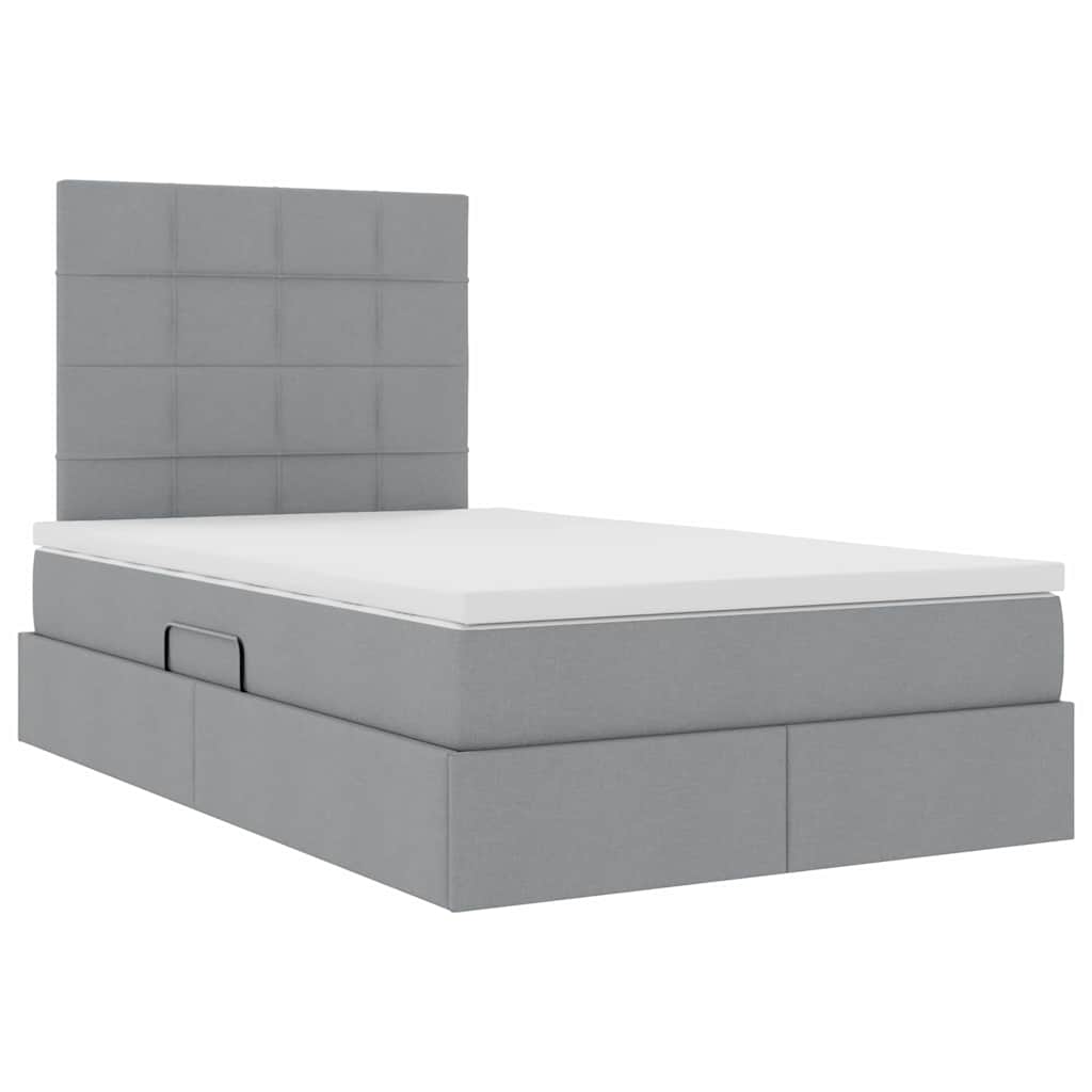 Letto con contenitore LED e materasso Grigio Chiaro | homemem39