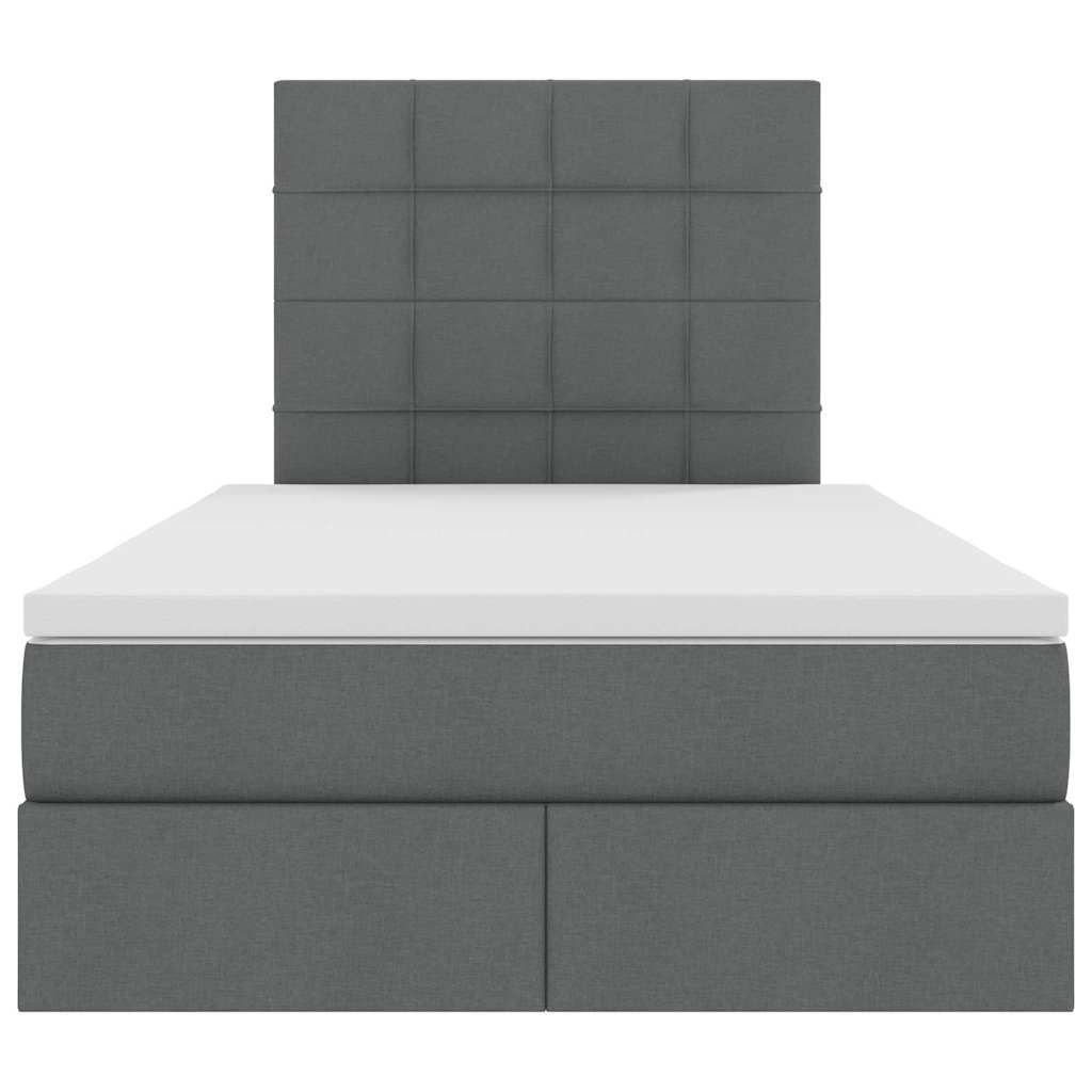 Letto con contenitore e LED Grigio scuro 120 x 200 cm
