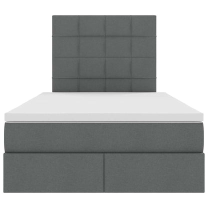 Letto con contenitore e LED Grigio scuro 120 x 200 cm