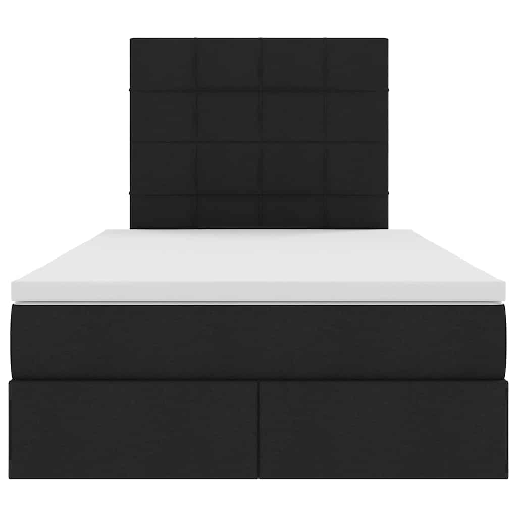 Letto con contenitore LED e materasso Nero 120 x 200 cm Tessuto | homemem39