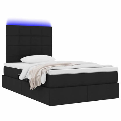 Letto con contenitore LED e materasso Nero 120 x 200 cm Tessuto | homemem39