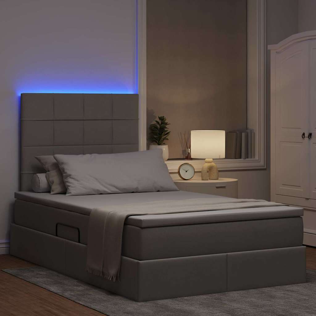 Letto con contenitore LED e materasso Tortora 120 x 200 cm | homemem39