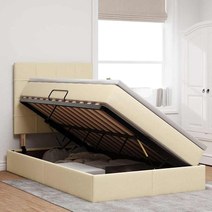 Letto con contenitore LED e materasso Crema 120 x 200 cm | homemem39