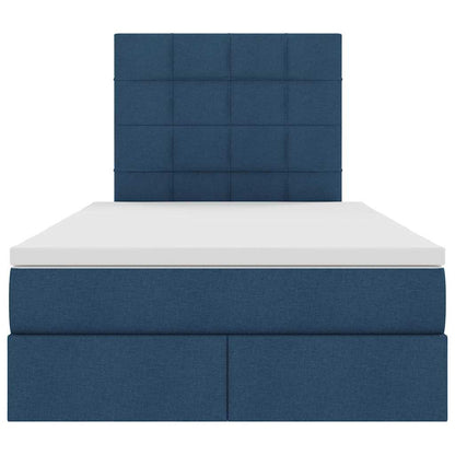 Letto con contenitore LED e materasso Blu 120 x 200 cm Tessuto | homemem39