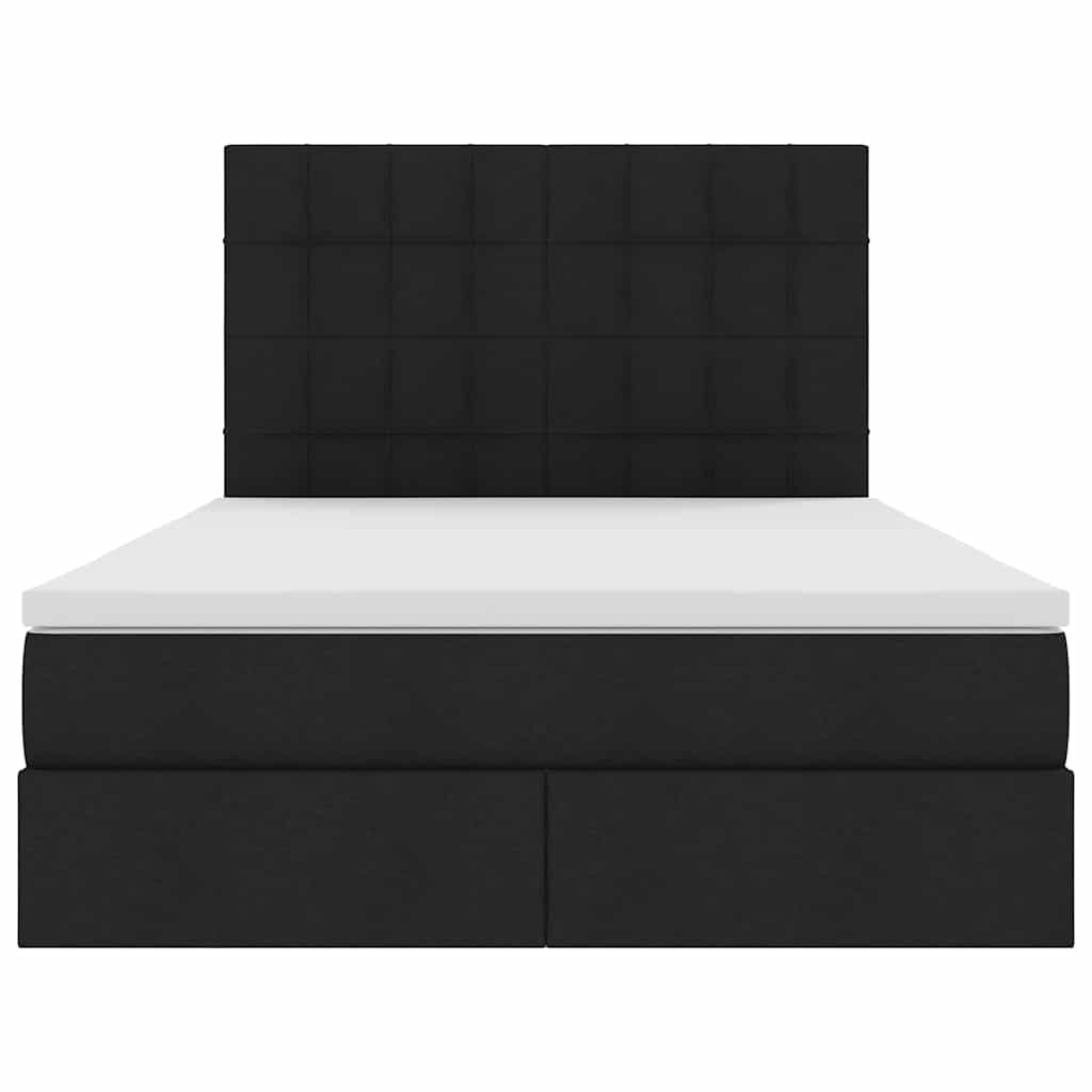 Letto con contenitore e LED Nero 140 x 190 cm Poliestere