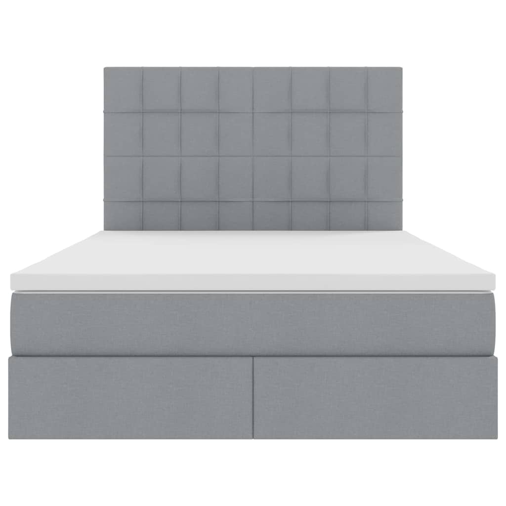 Letto con contenitore e LED Grigio chiaro 140 x 200 cm