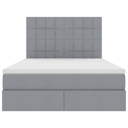 Letto con contenitore e LED Grigio chiaro 140 x 200 cm