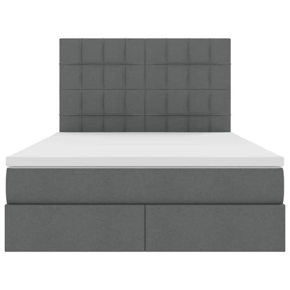 Letto con contenitore e LED Grigio scuro 140 x 200 cm