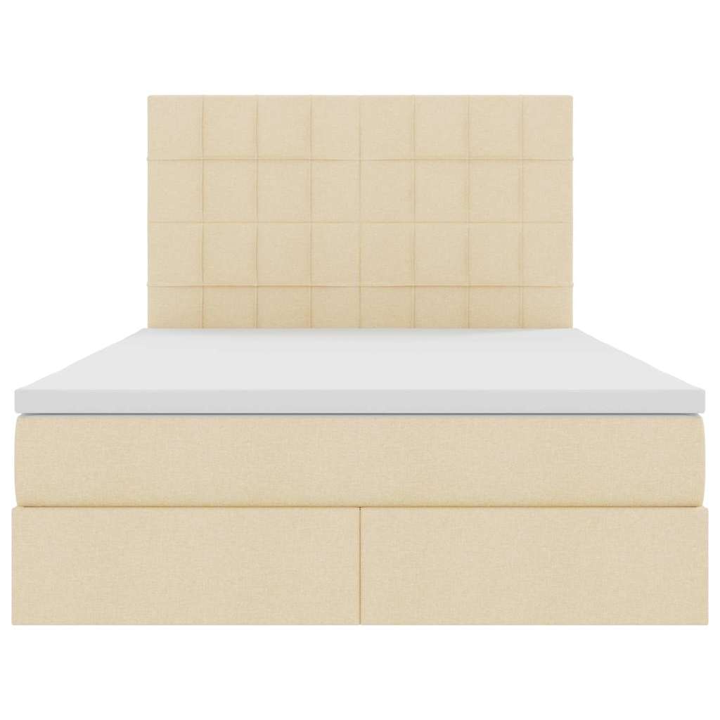 Letto con contenitore LED e materasso Crema 140 x 200 cm | homemem39