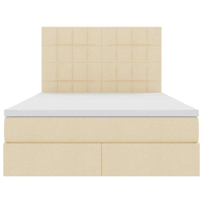 Letto con contenitore LED e materasso Crema 140 x 200 cm | homemem39