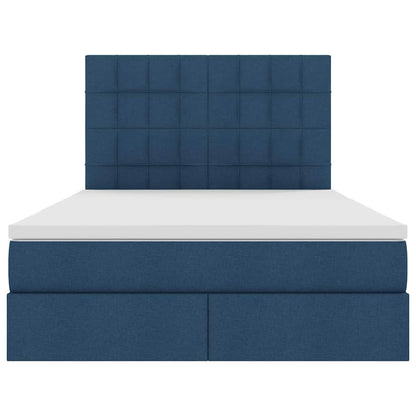 Letto con contenitore LED e materasso Blu 140 x 200 cm Tessuto | homemem39