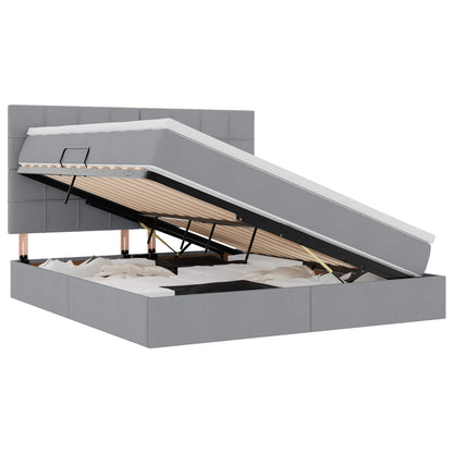 Letto con contenitore e LED Grigio chiaro 180 x 200 cm