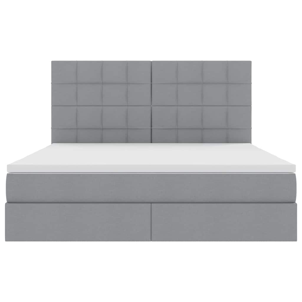 Letto con contenitore e LED Grigio chiaro 180 x 200 cm