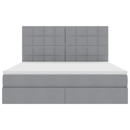 Letto con contenitore e LED Grigio chiaro 180 x 200 cm