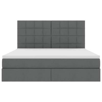Letto con contenitore e LED Grigio scuro 180 x 200 cm