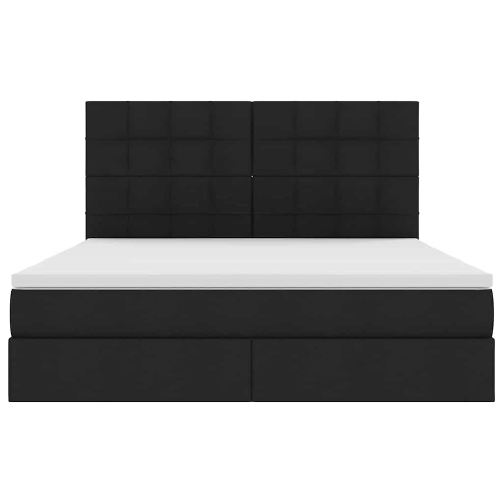Letto con contenitore LED e materasso Nero 180 x 200 cm Tessuto | homemem39