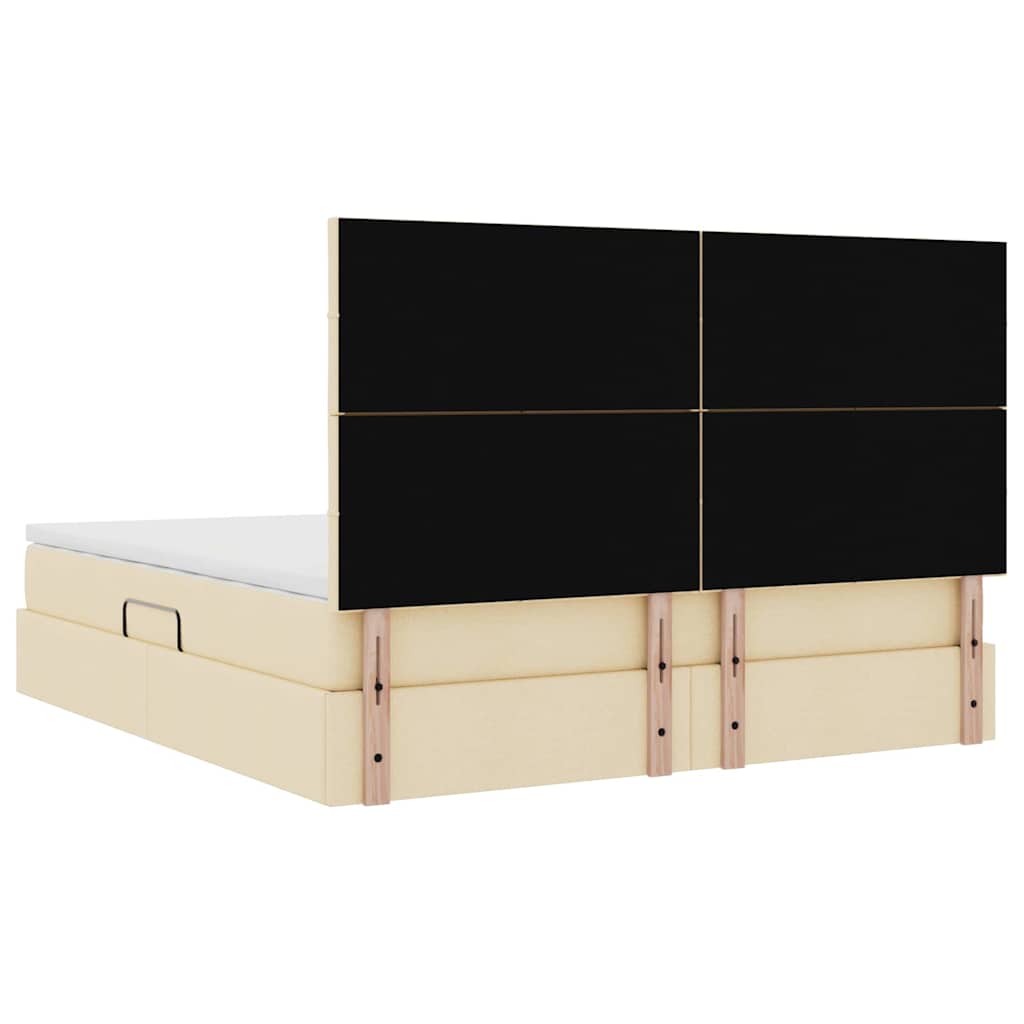 Letto con contenitore LED e materasso Crema 180 x 200 cm | homemem39