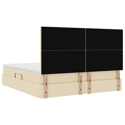 Letto con contenitore LED e materasso Crema 180 x 200 cm | homemem39