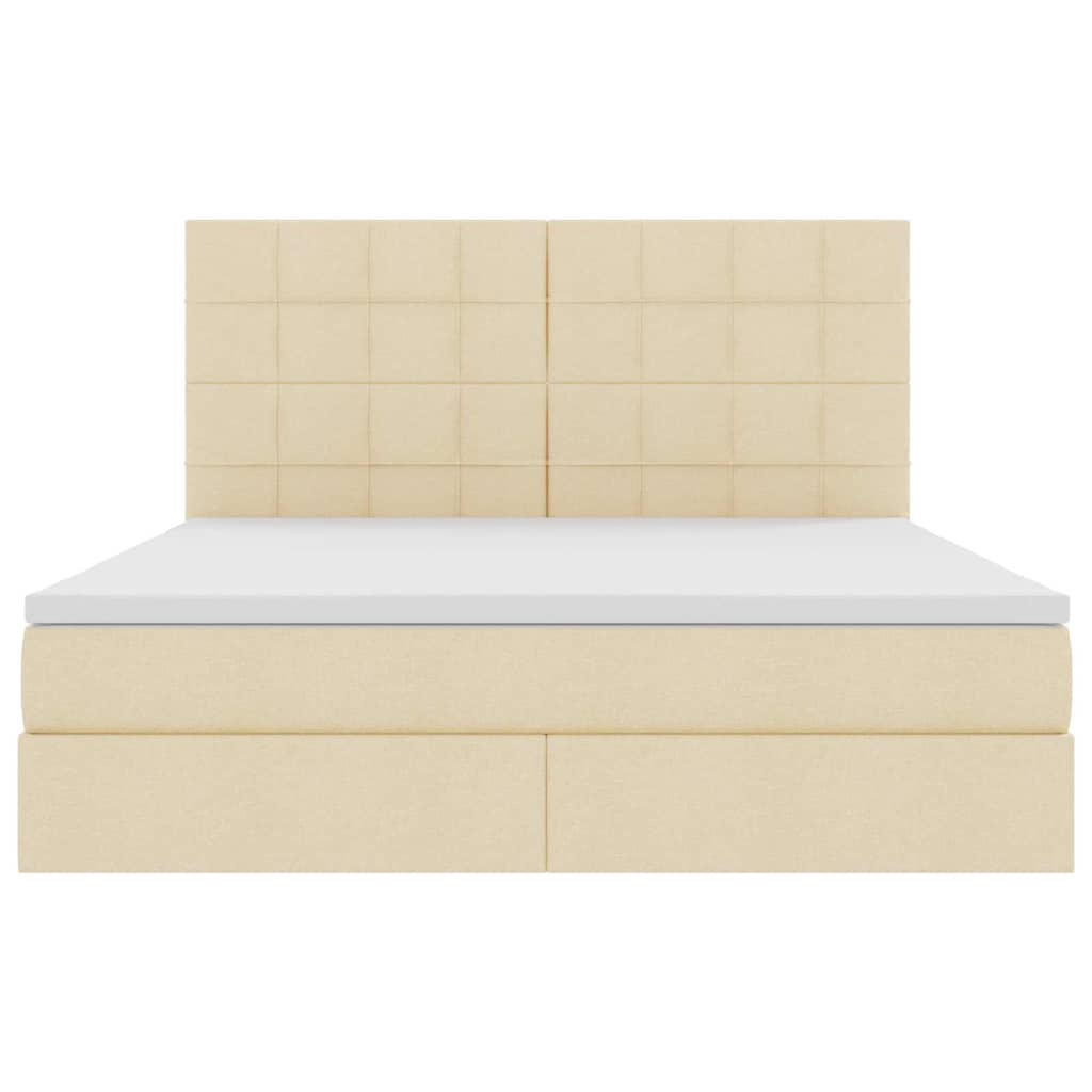 Letto con contenitore LED e materasso Crema 180 x 200 cm | homemem39