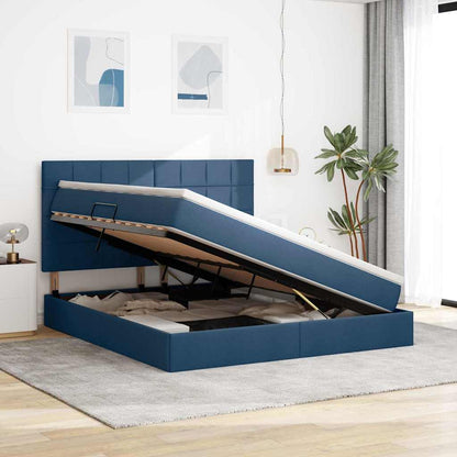 Letto con contenitore LED e materasso Blu 180 x 200 cm Tessuto | homemem39