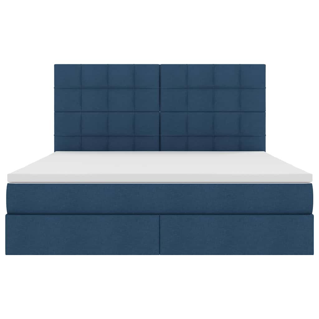 Letto con contenitore LED e materasso Blu 180 x 200 cm Tessuto | homemem39