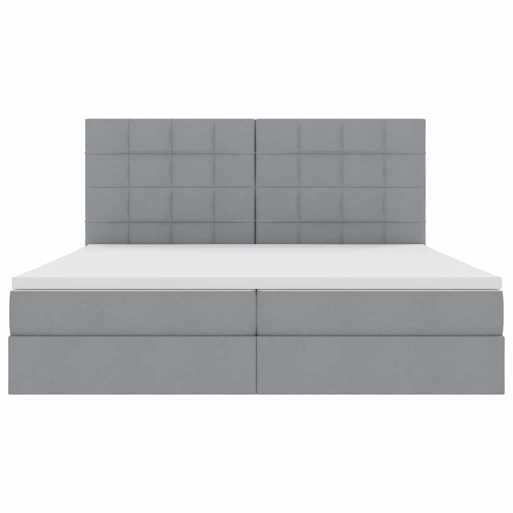 Letto con contenitore e LED Grigio chiaro 200 x 200 cm