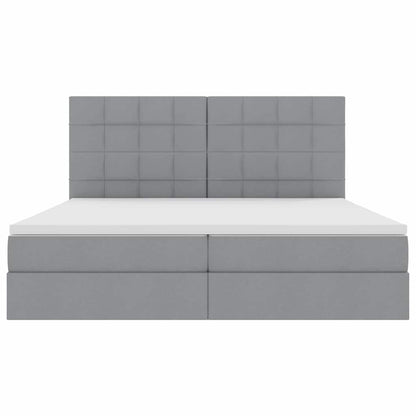 Letto con contenitore e LED Grigio chiaro 200 x 200 cm